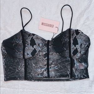 Misguided Snake skin pattern strap top